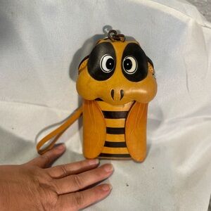 Bee-Themed Yellow Wristlet Clutch